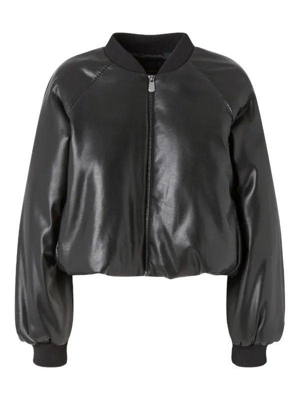 PINKO faux-leather Bomber Jacket Black FARFETCH GR