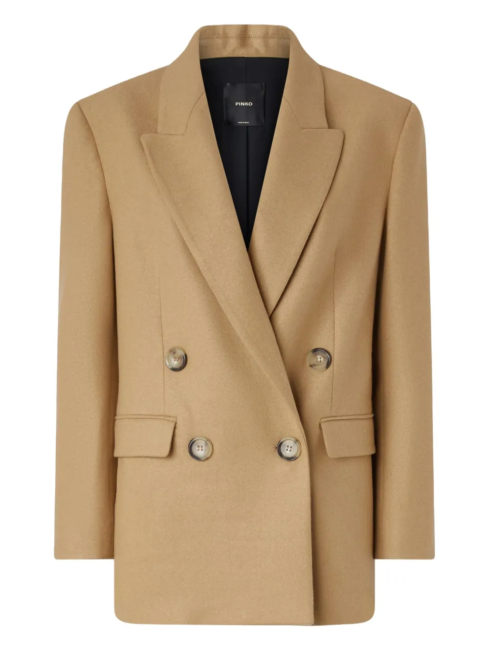 Pinko Double-breasted Blazer In Brown