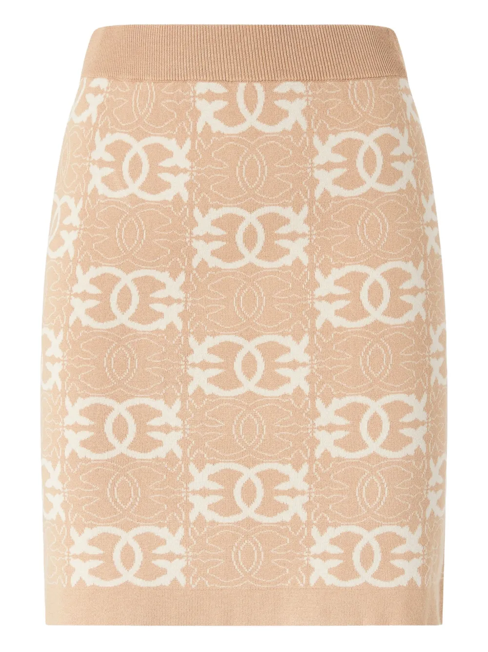 PINKO Gebreide straight rok met logopatroon Beige