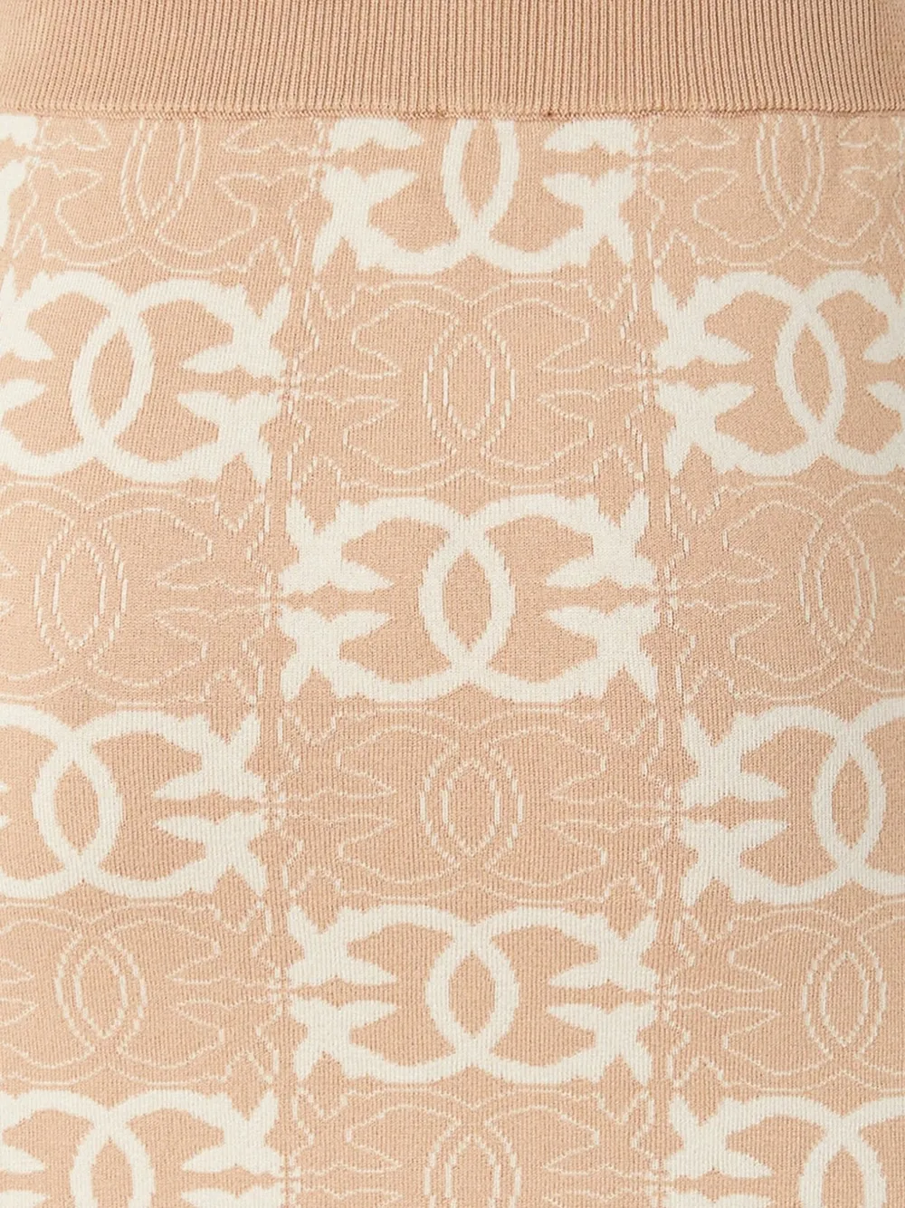 PINKO Gebreide straight rok met logopatroon Beige