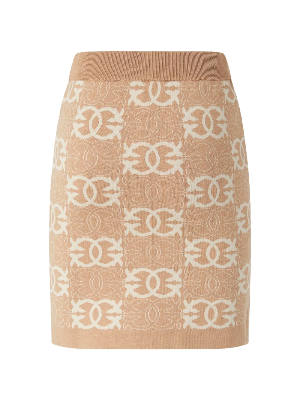 PINKO Gebreide straight rok met logopatroon Beige