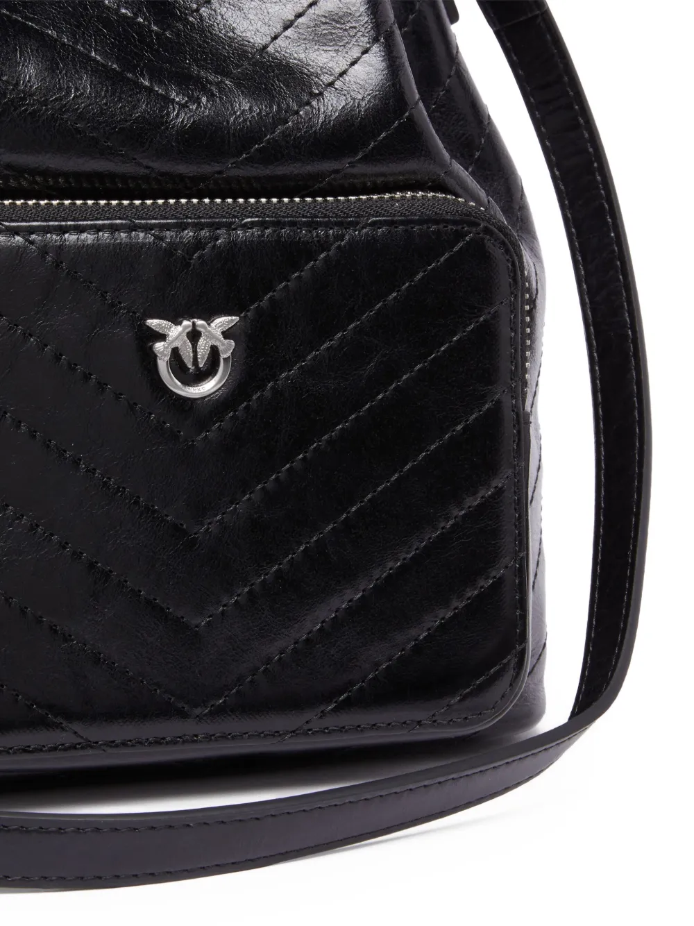 PINKO Leren bucket-tas Zwart