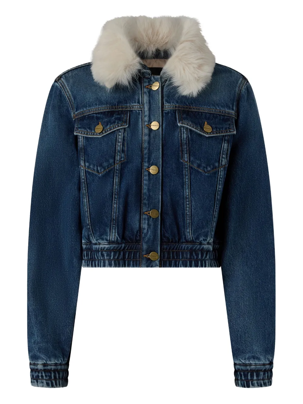 PINKO contrasting-collar denim jacket | Blue | Image 1