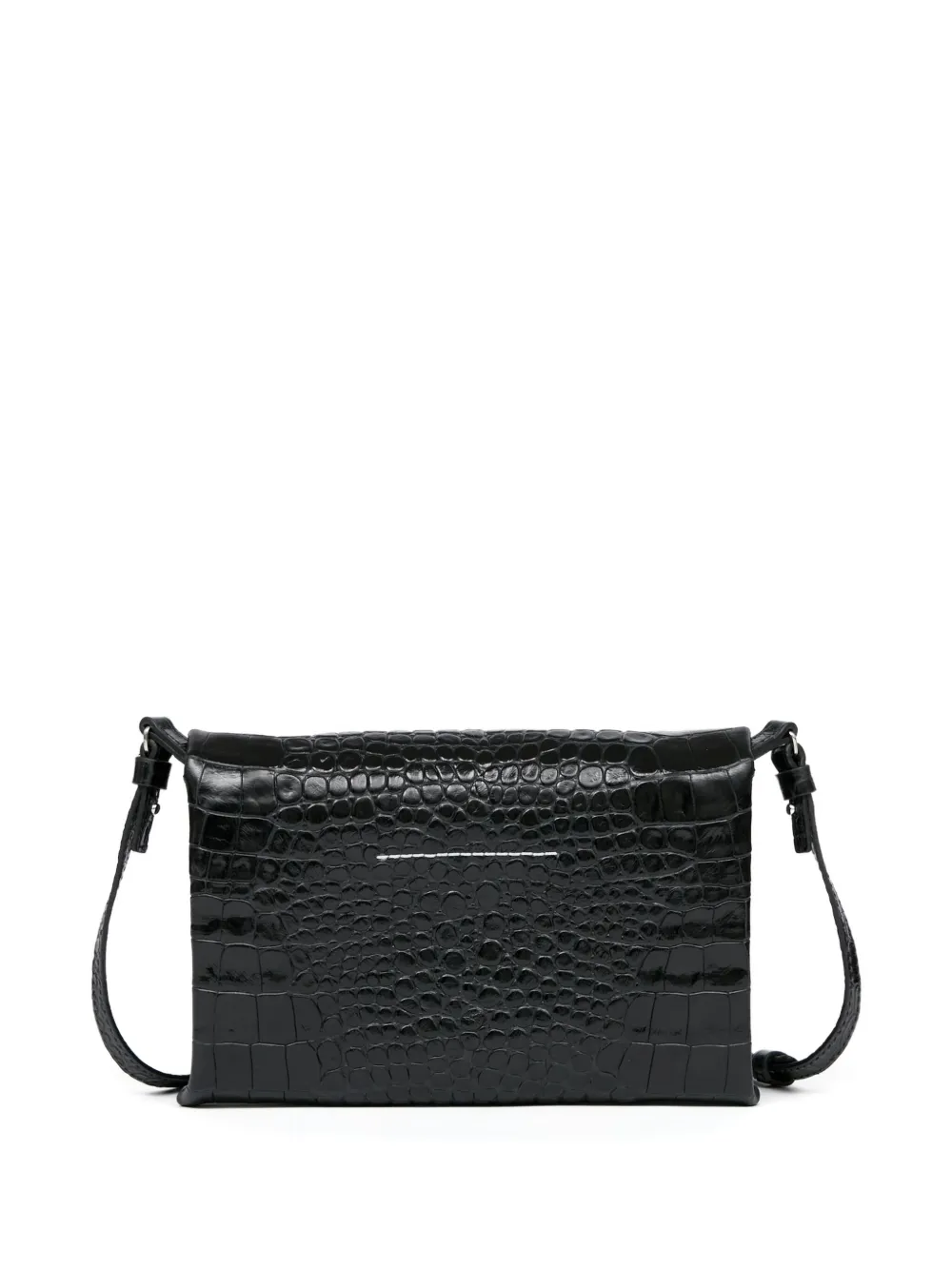 MM6 Maison Margiela Kleine schoudertas met krokodillen-reliëf - Zwart