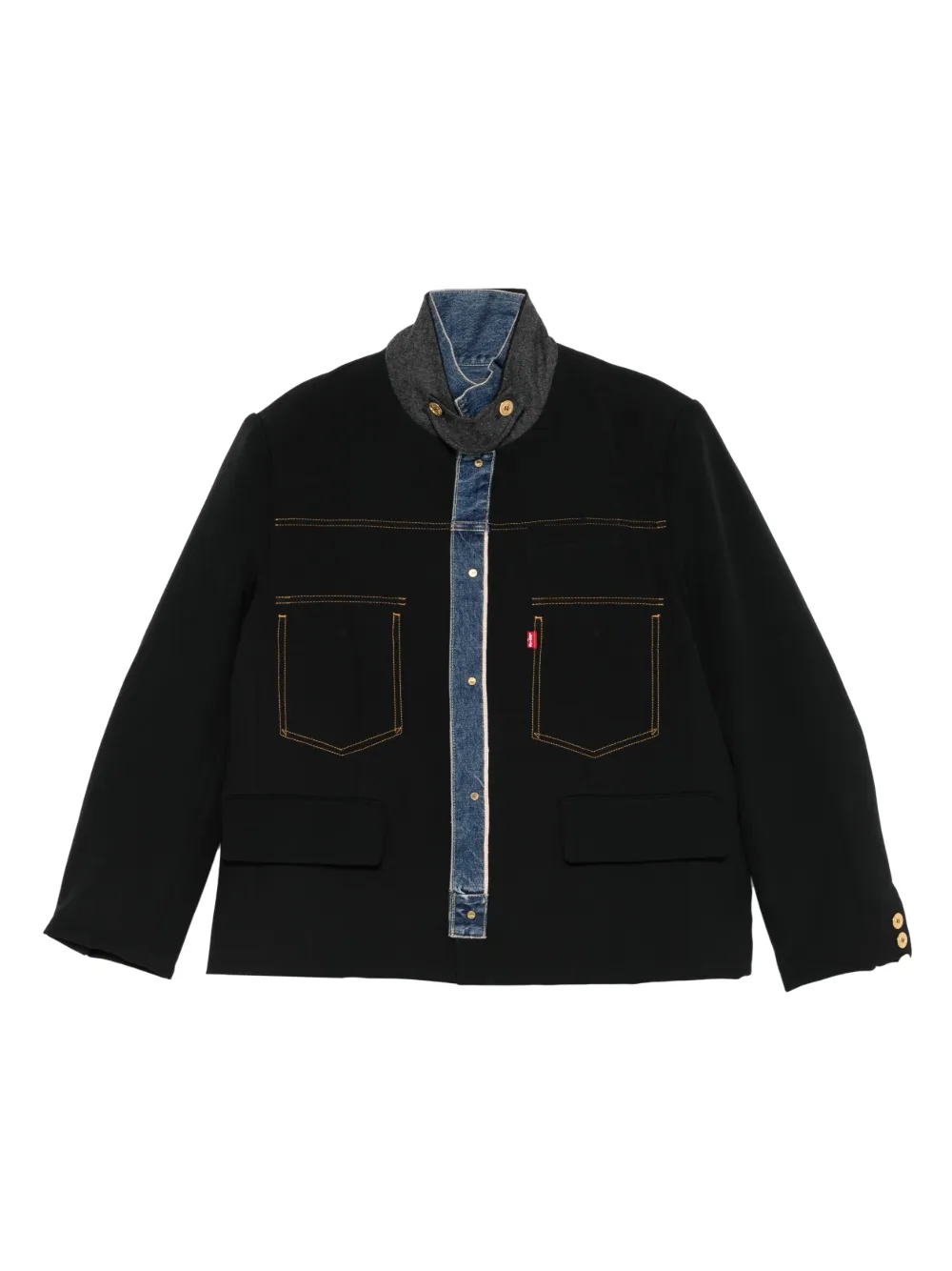 sacai Denim jack Zwart