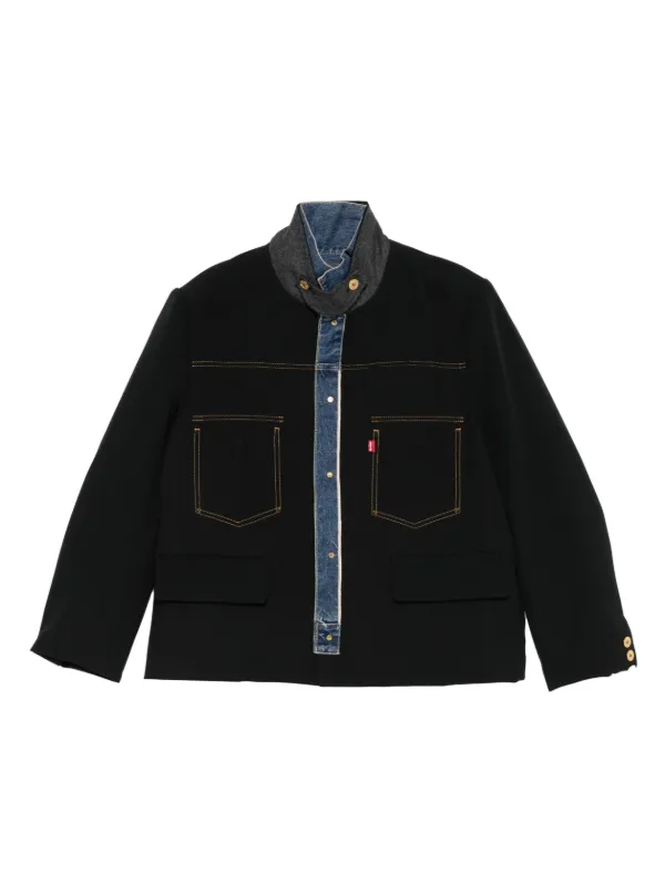 Sacai デニムジャケット | ブラック | FARFETCH JP