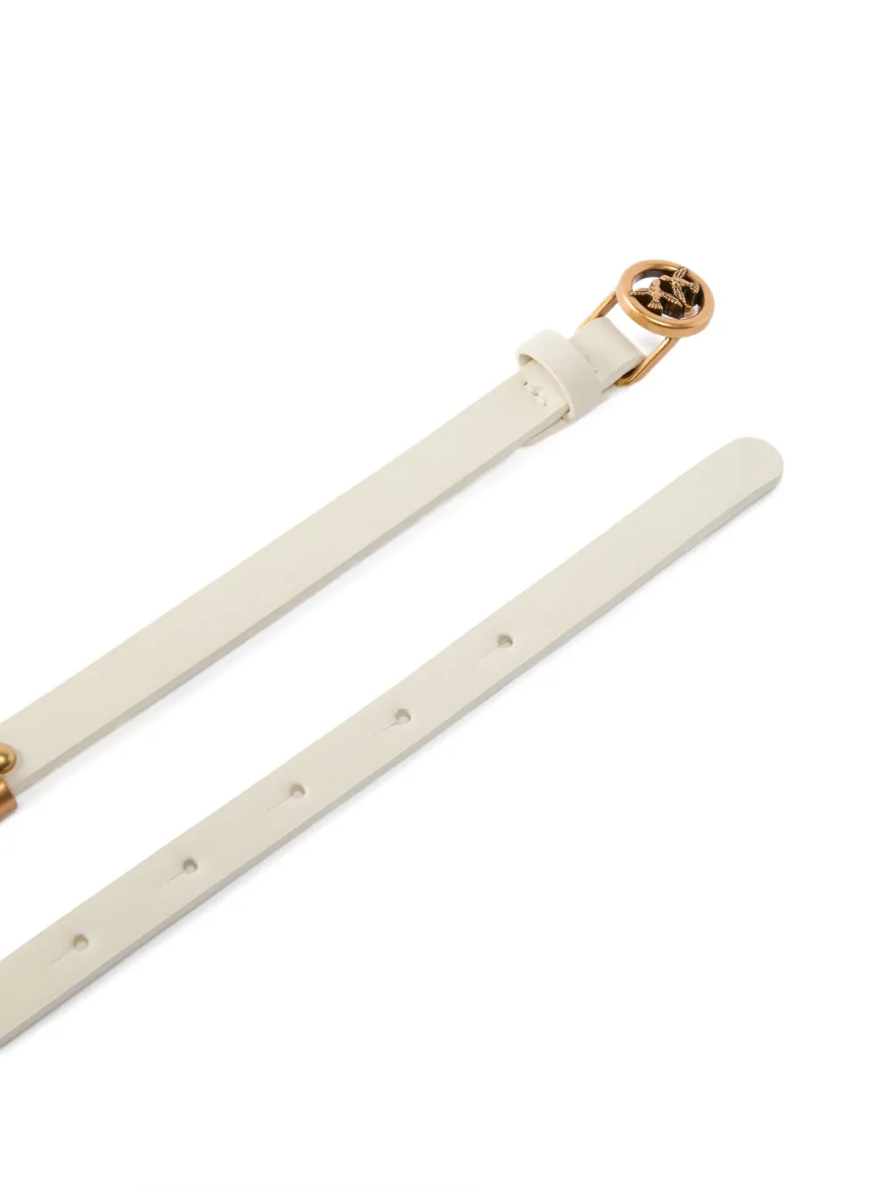 Pinko 1.2 Cm Leather Studded Belt In White