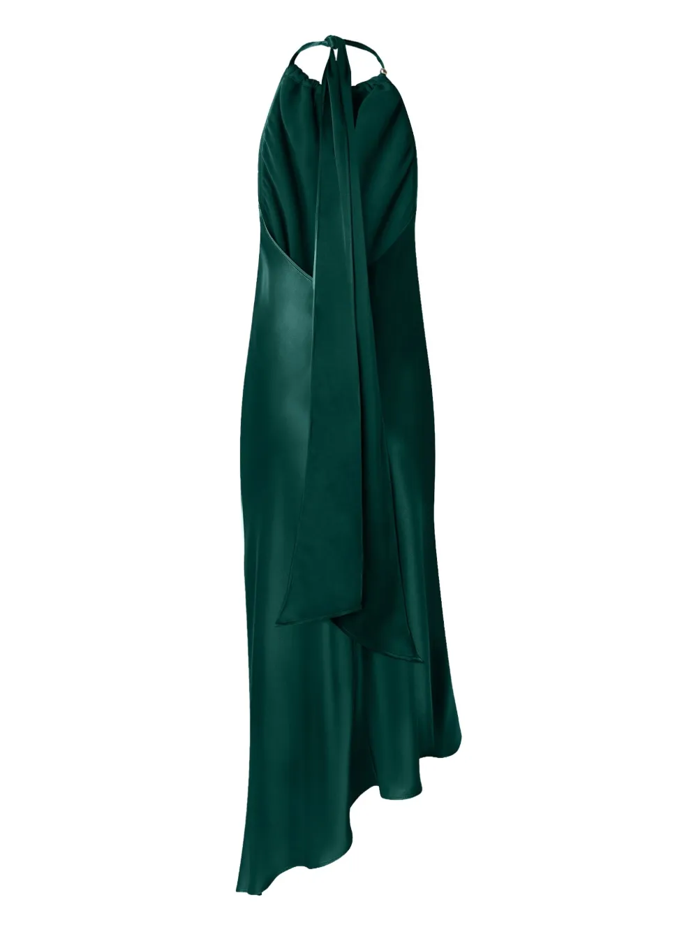PINKO halterneck asymmetric midi dress - Groen
