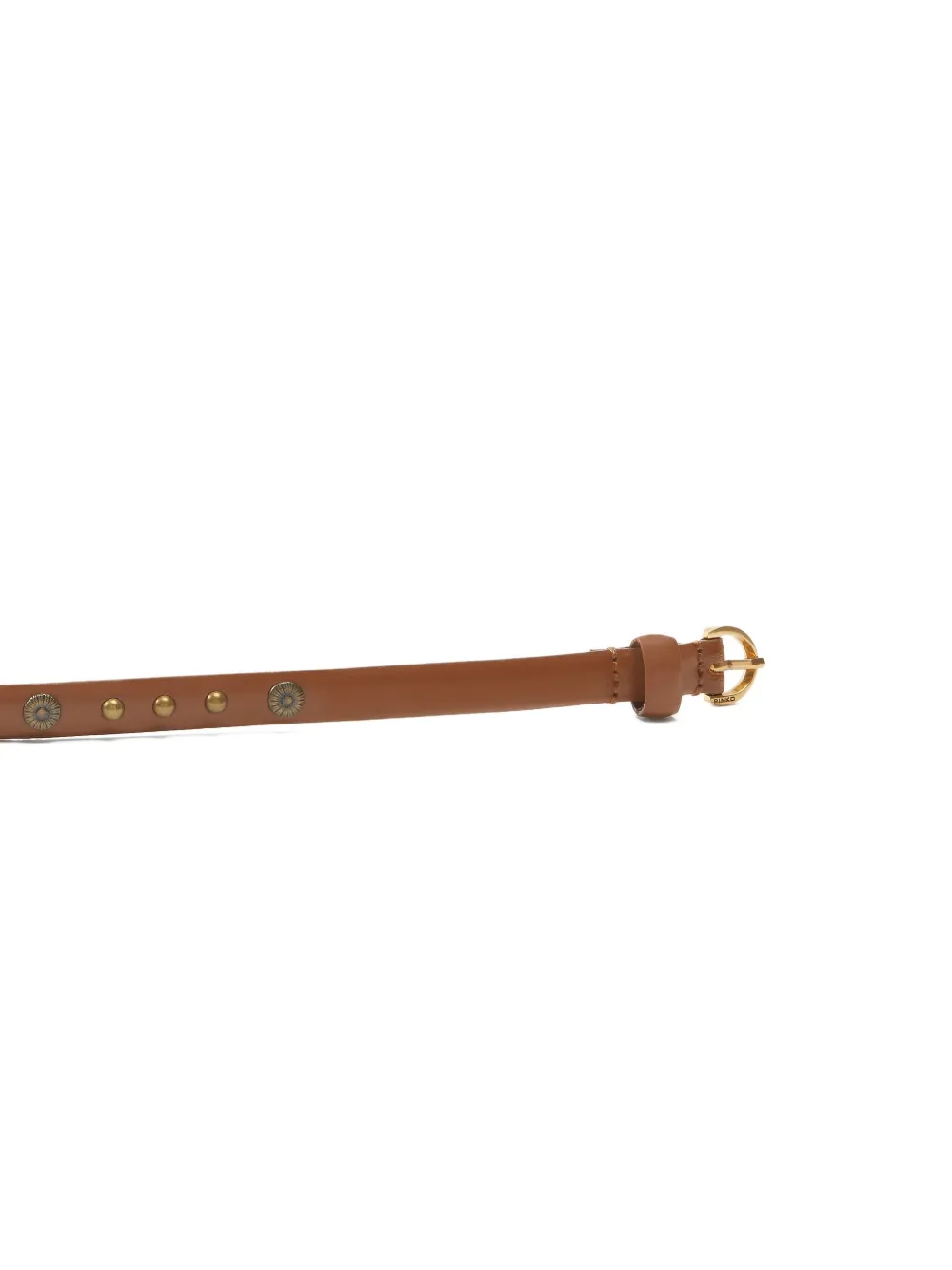 Pinko Studded Leather Belt In Brown