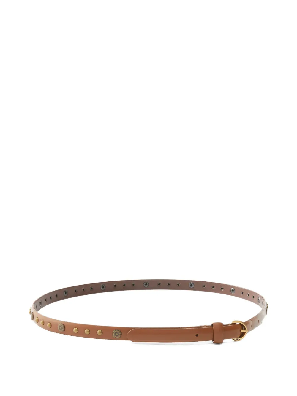 Pinko Studded Leather Belt In Brown
