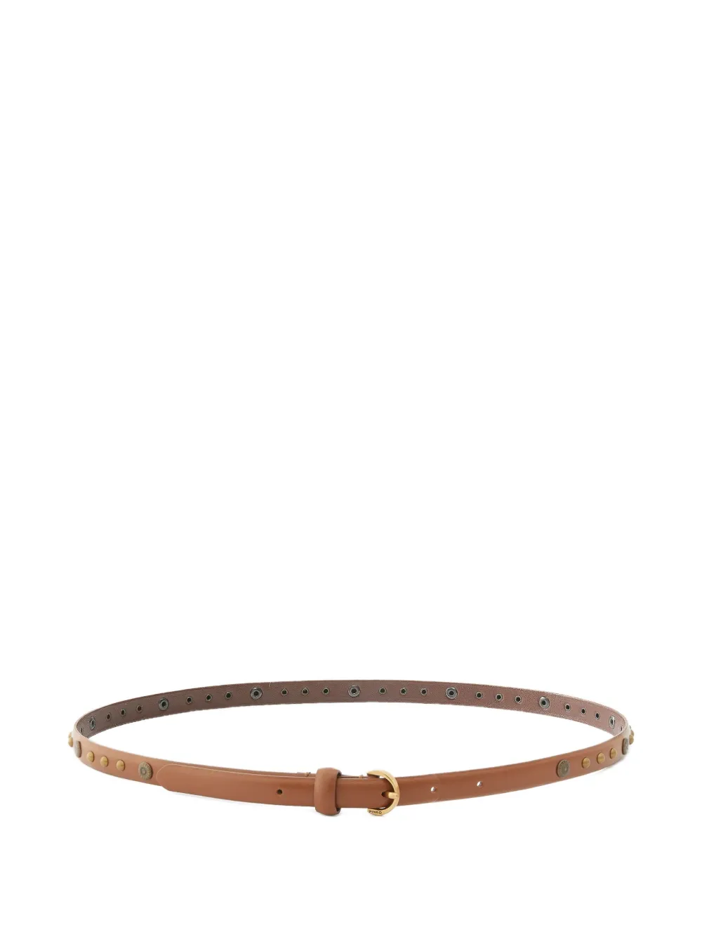 Pinko Studded Leather Belt In Brown
