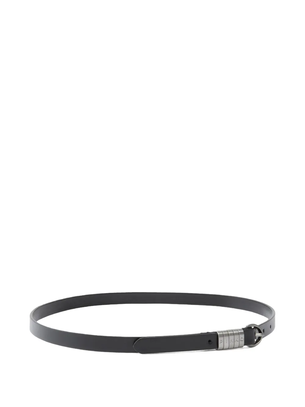 Pinko Logo-plaque Leather Belt In Black