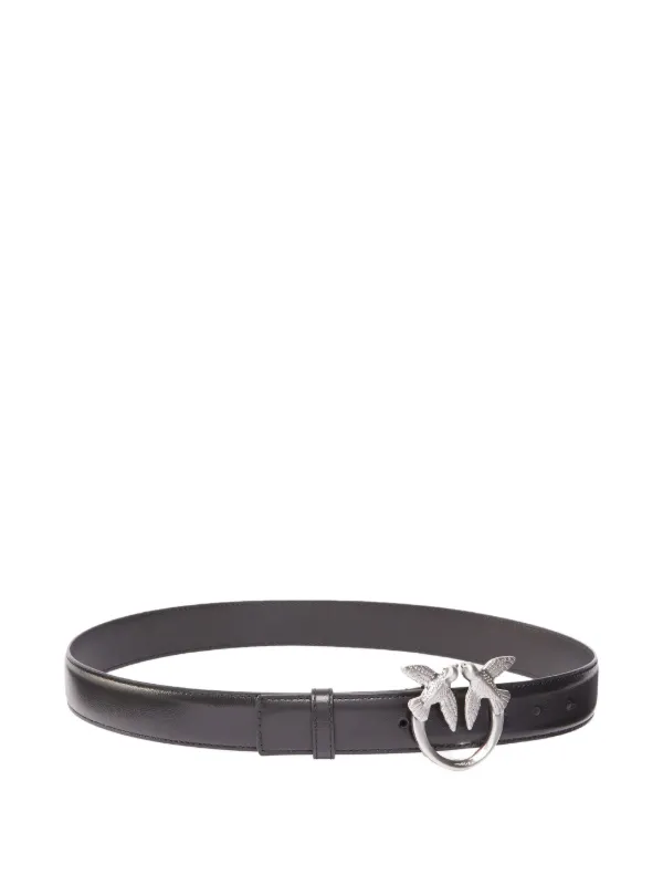 PINKO Love Berry bird-embellished Leather Belt | Black  display picture 1