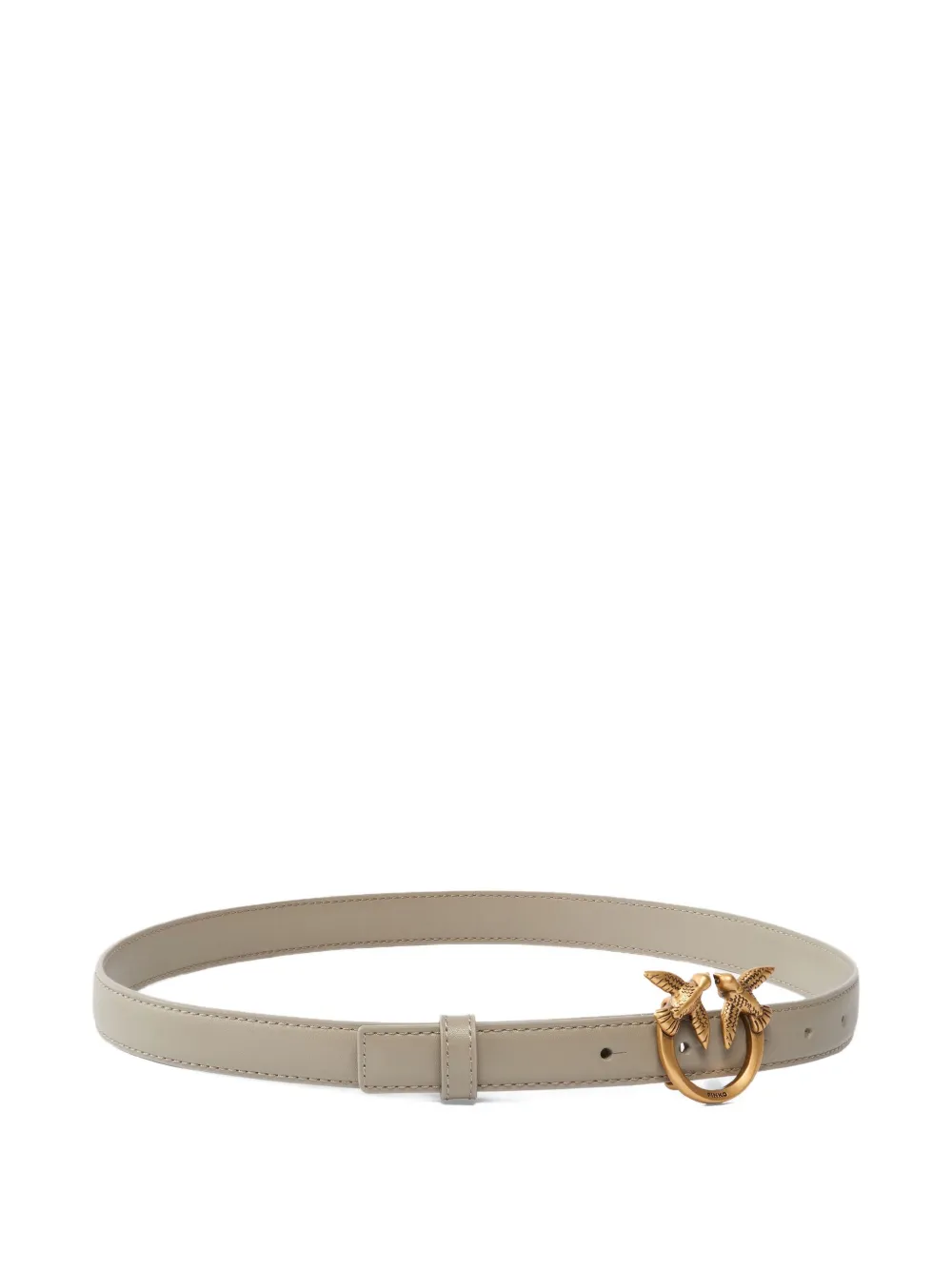 PINKO Love Birds leren gespriem - Beige