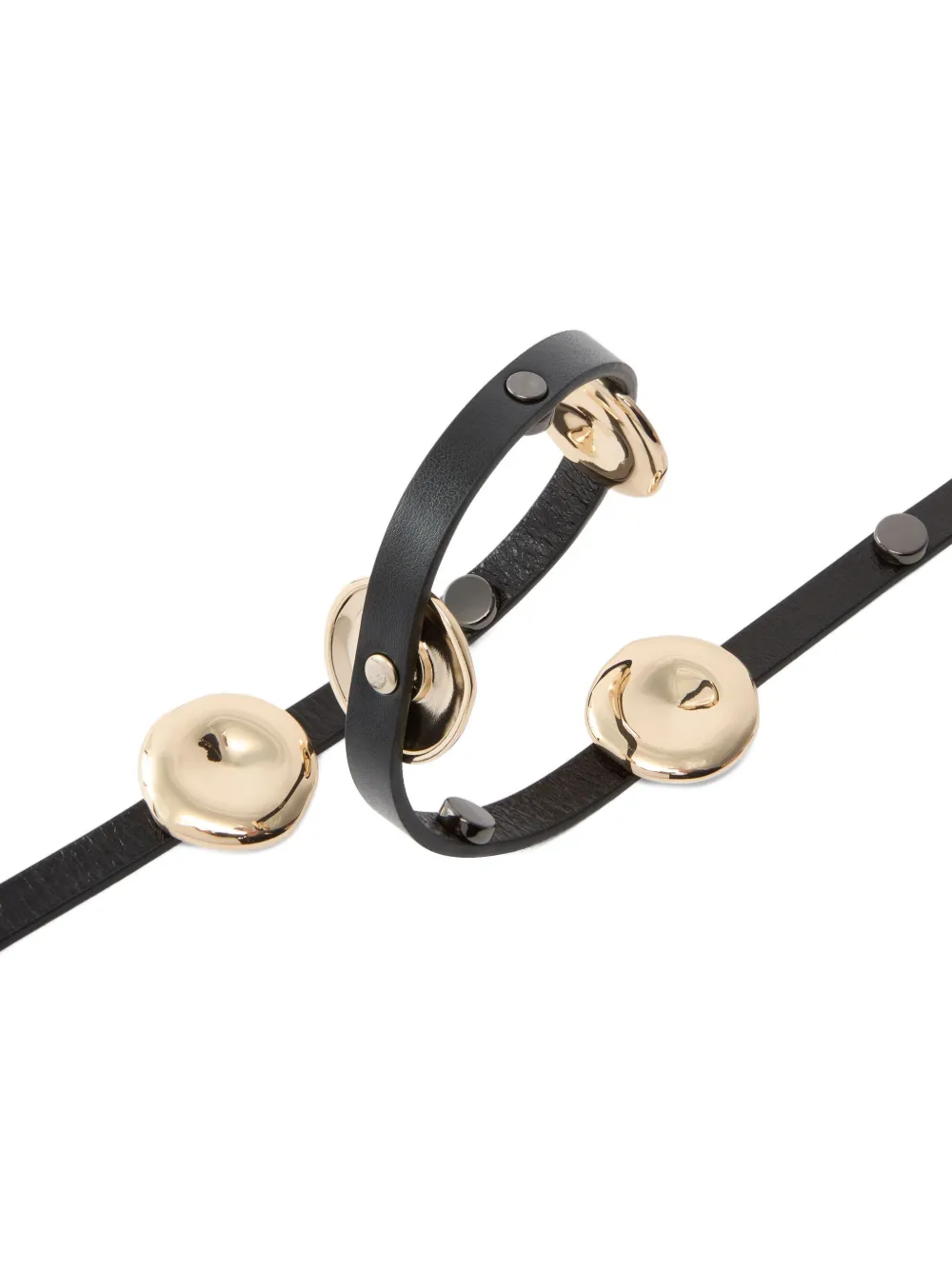 Pinko Circular-plaque Leather Belt In Black