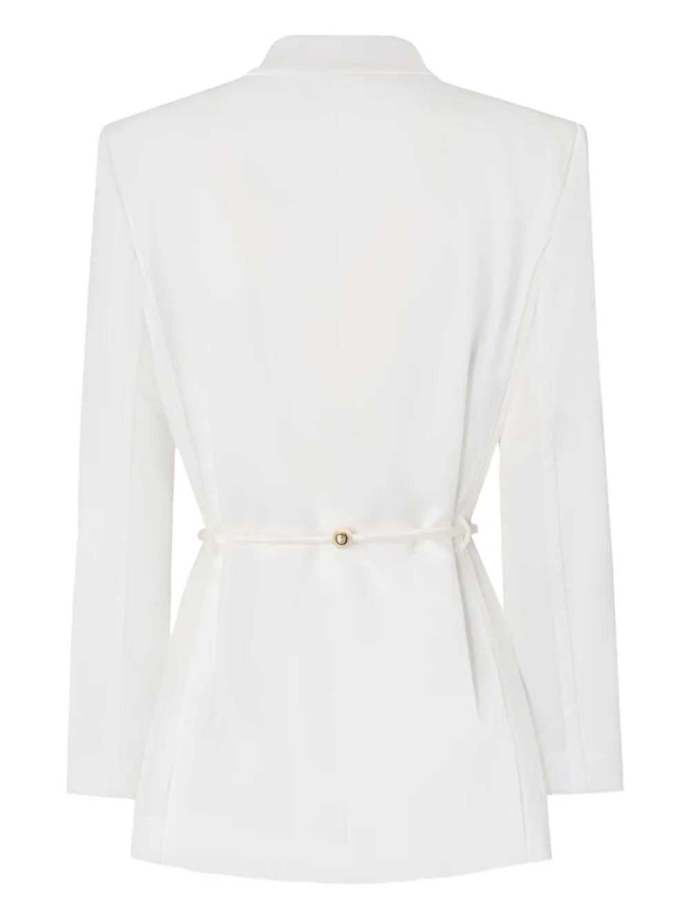 Pinko Shiny Satin Blazer With Belt And Boule In White