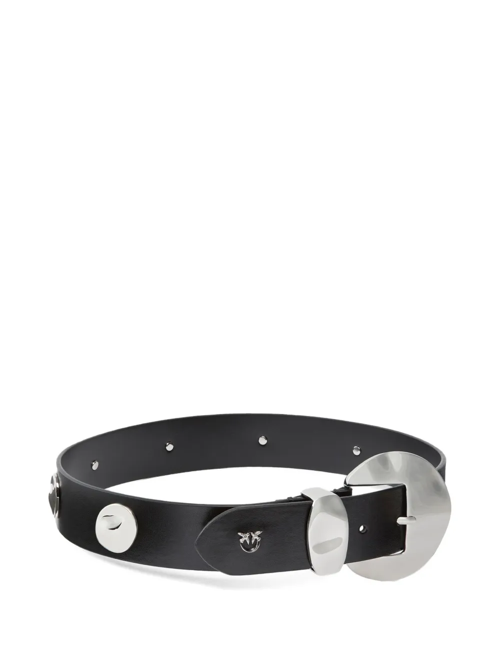 Pinko 4-cm Belt With Studs And Love Birds Logo In Black
