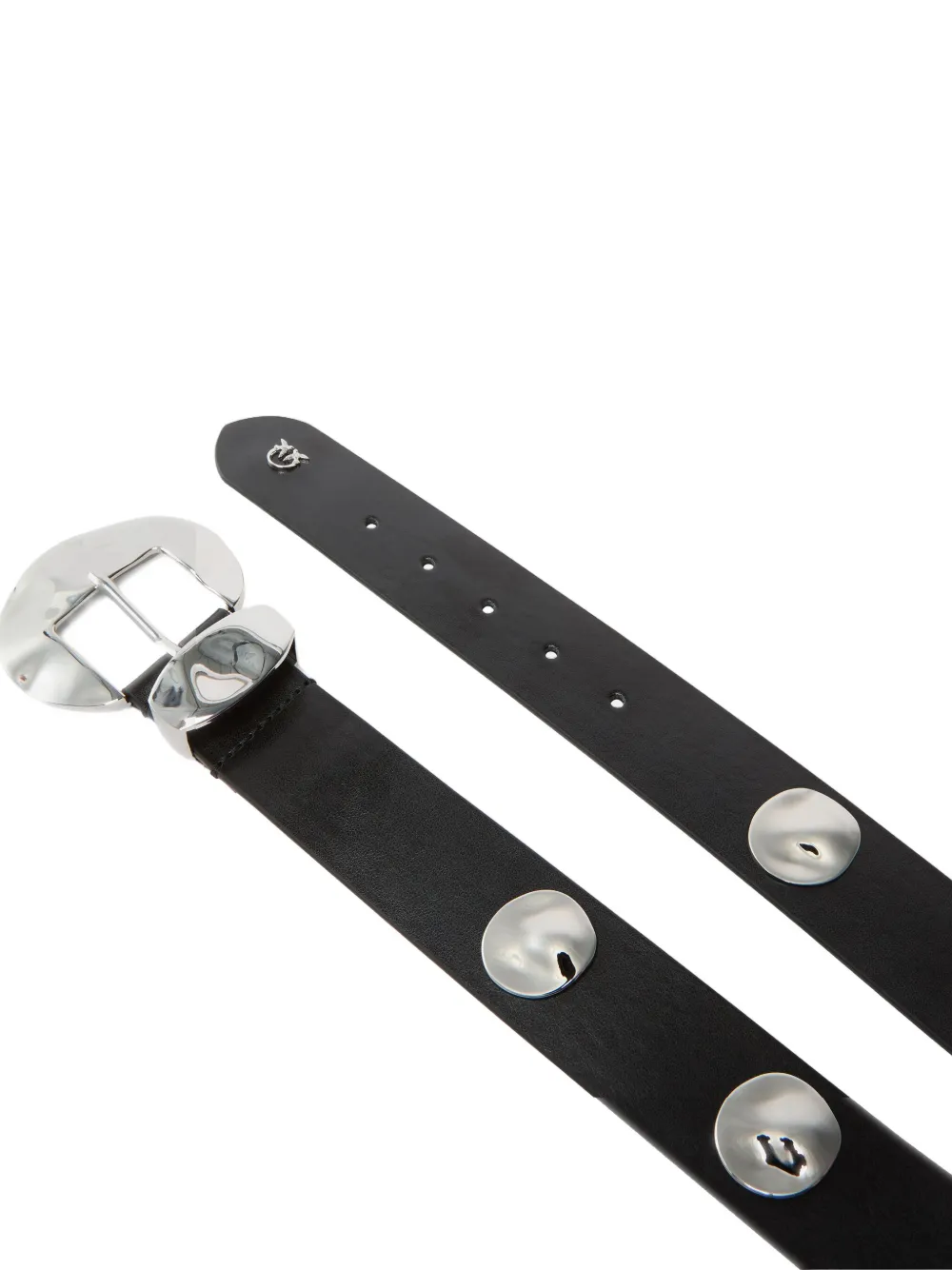 Pinko 4-cm Belt With Studs And Love Birds Logo In Black