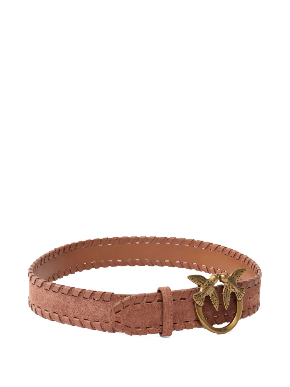 PINKO braided Love Birds-buckle belt Beige