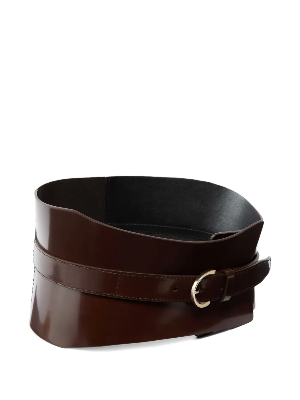 PINKO patent leather buckle belt Bruin