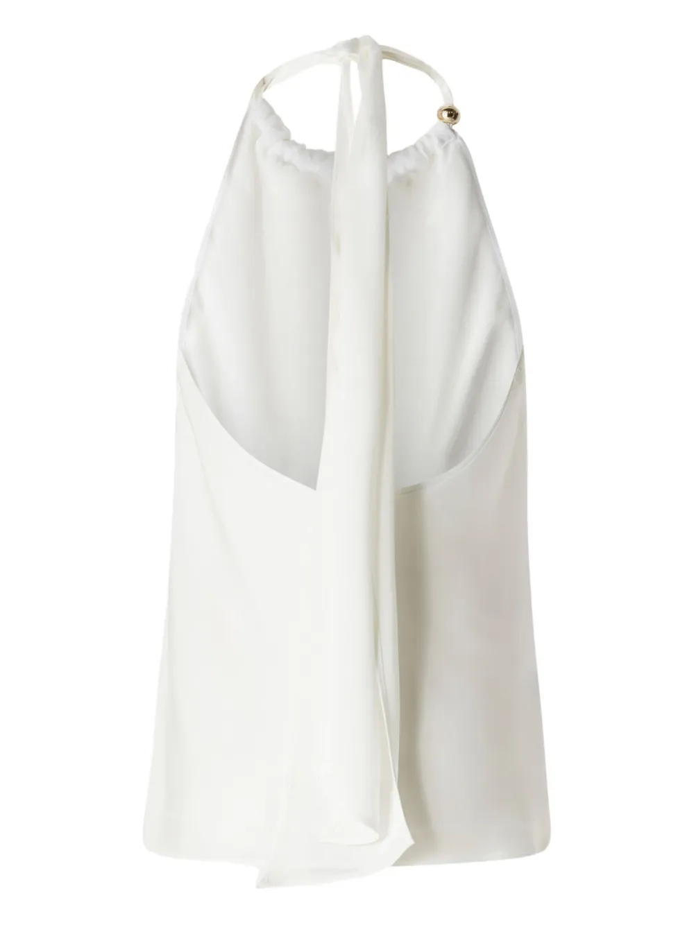 Pinko Halter-neck Gold-tone Detail Blouse In White