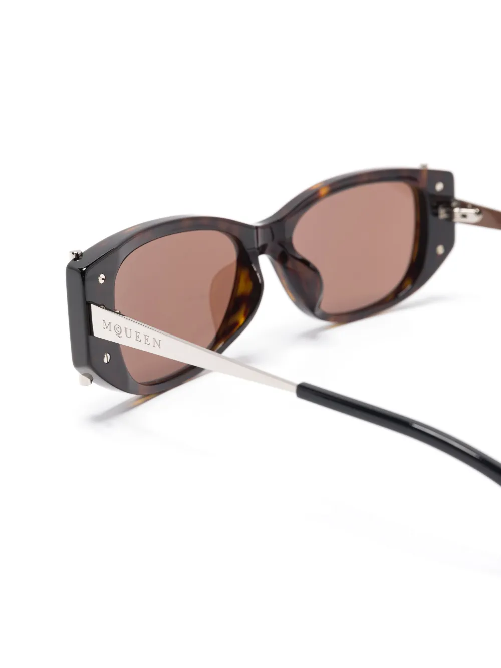 Alexander McQueen Eyewear Zonnebril met ovalen montuur Bruin