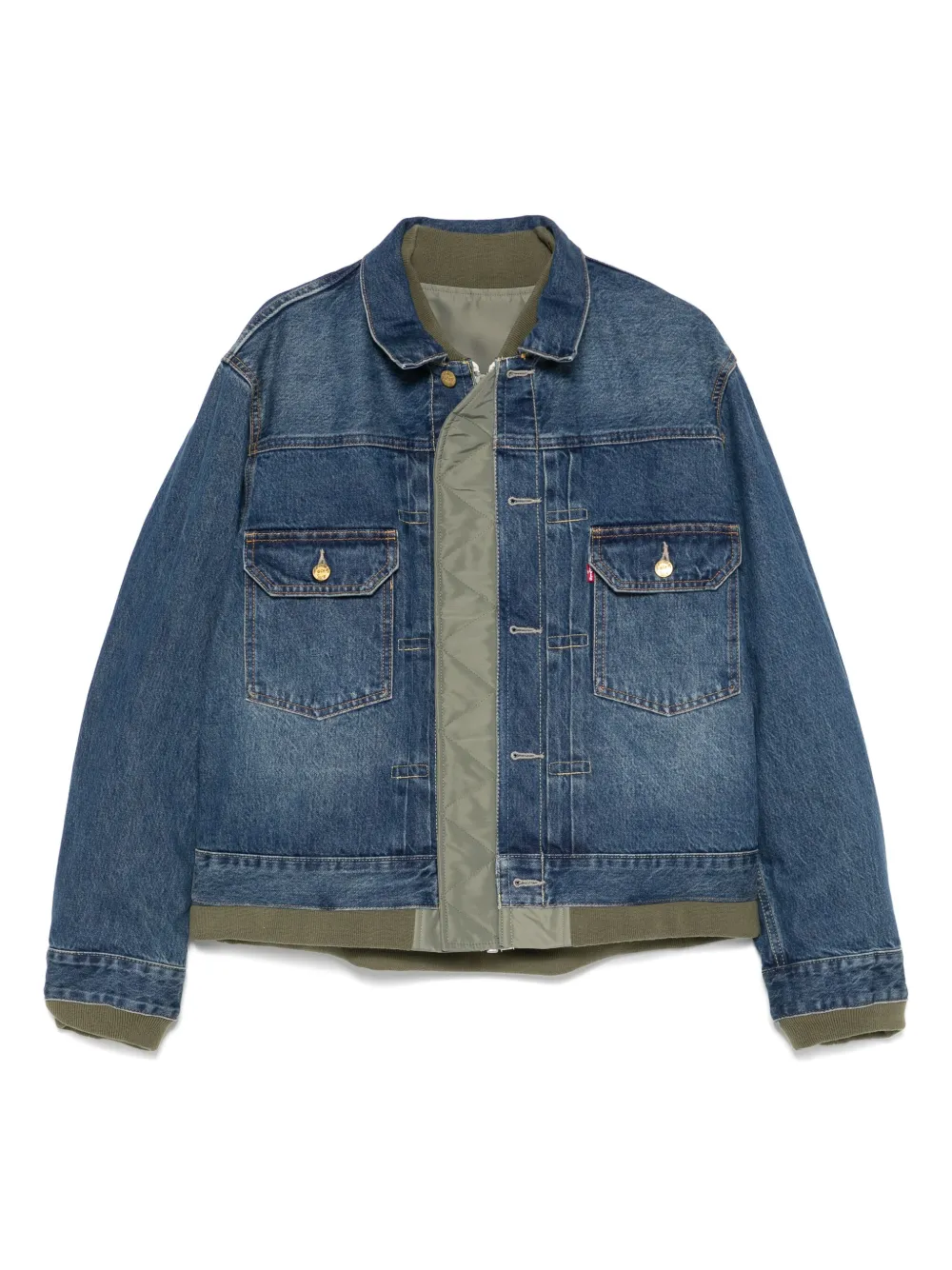 sacai denim jacket | Green | Image 1
