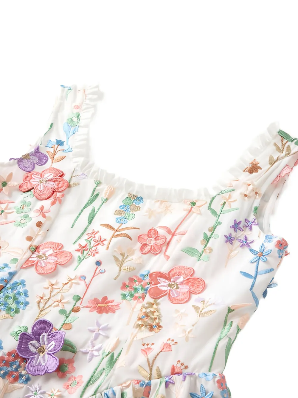 MARLO Serena jurk met borduurwerk en ruches Wit