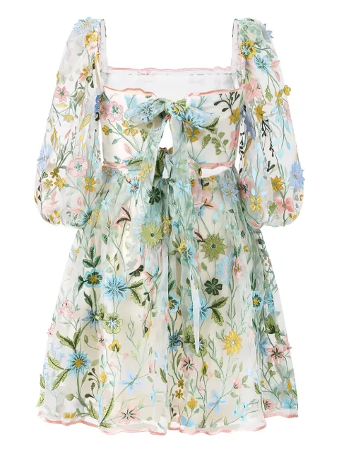 MARLO robe brodée à manches bouffantes Mila
