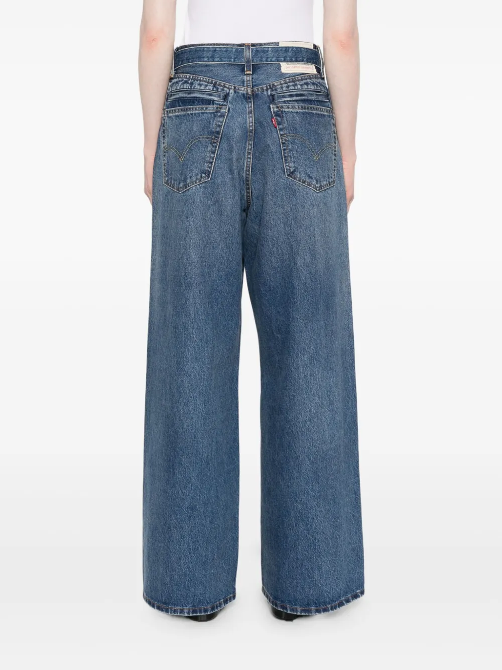 sacai Jeans met wijde pijpen Blauw