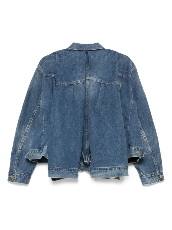 sacai Gジャン デニムジャケット ライトブルー Sacai デニムジャケット | ブルー | FARFETCH JP