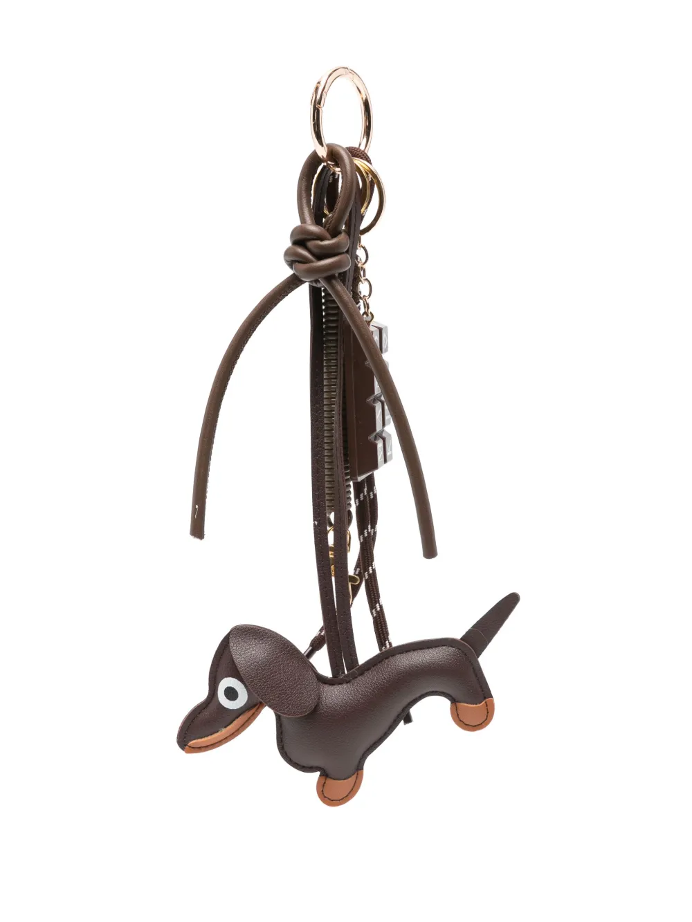 Manokhi dog-appliqué charm | Brown | Image 1