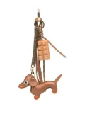 Manokhi dog-appliqué charm - Brown