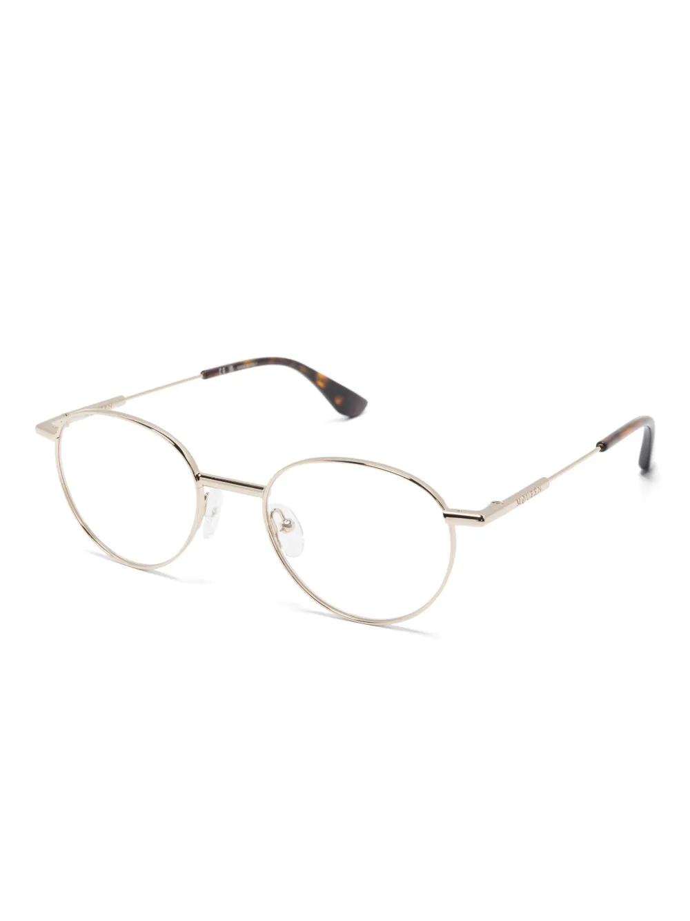 Alexander McQueen Eyewear Bril met rond montuur Goud