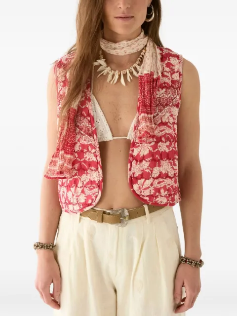 MAISON HOTEL chaleco capitonado con estampado floral