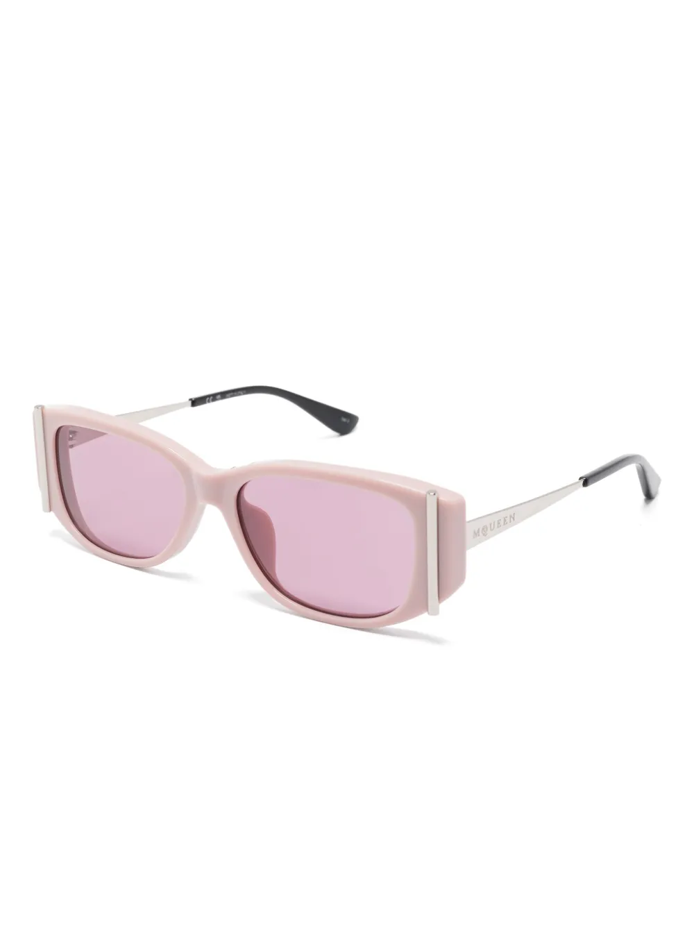 Alexander McQueen Eyewear Zonnebril met rechthoekig montuur Roze