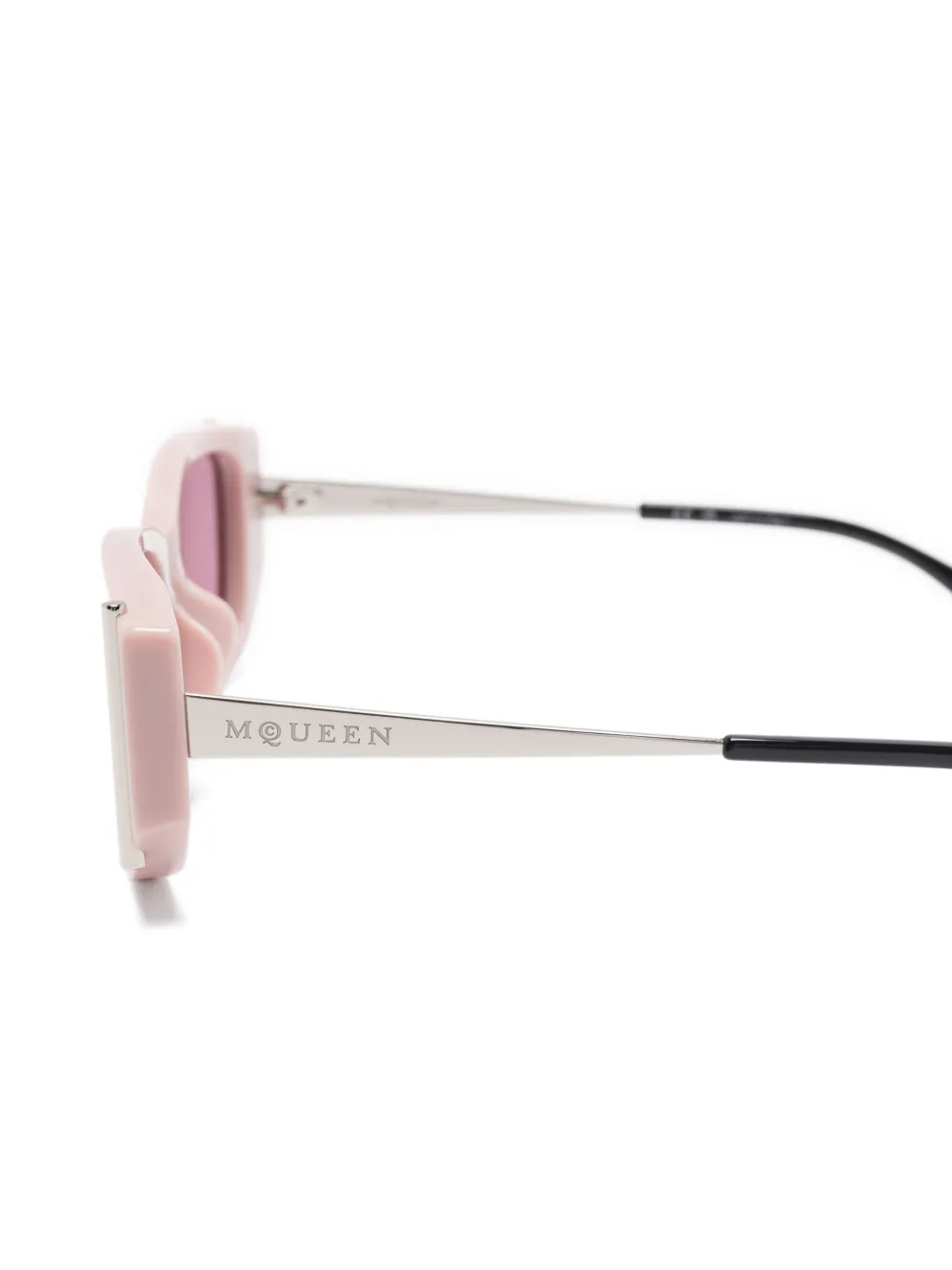 Alexander McQueen Eyewear Zonnebril met rechthoekig montuur Roze