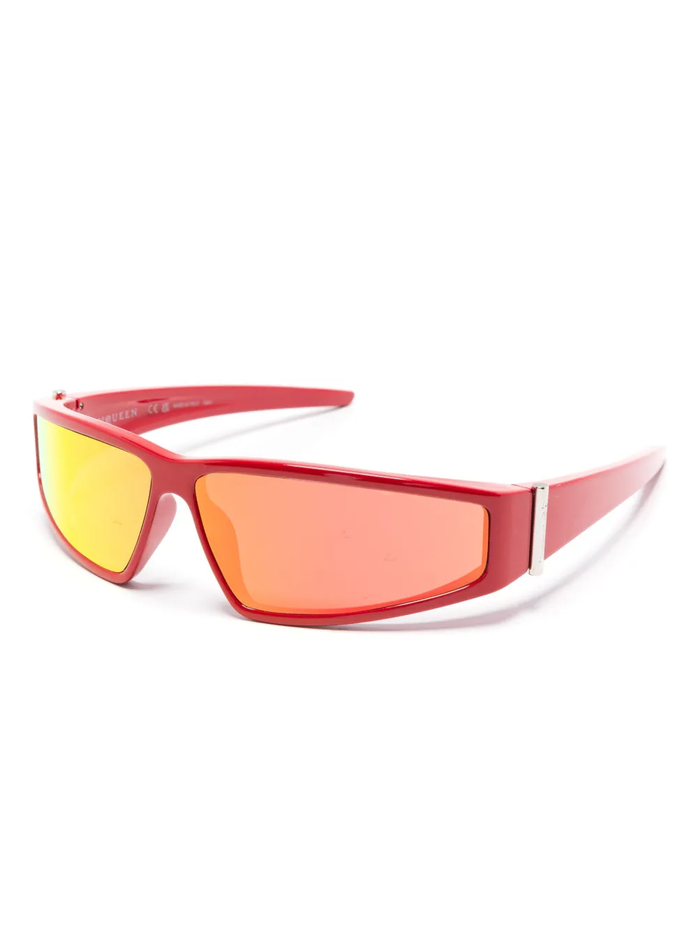 Alexander McQueen Eyewear Zonnebril met schild montuur Rood