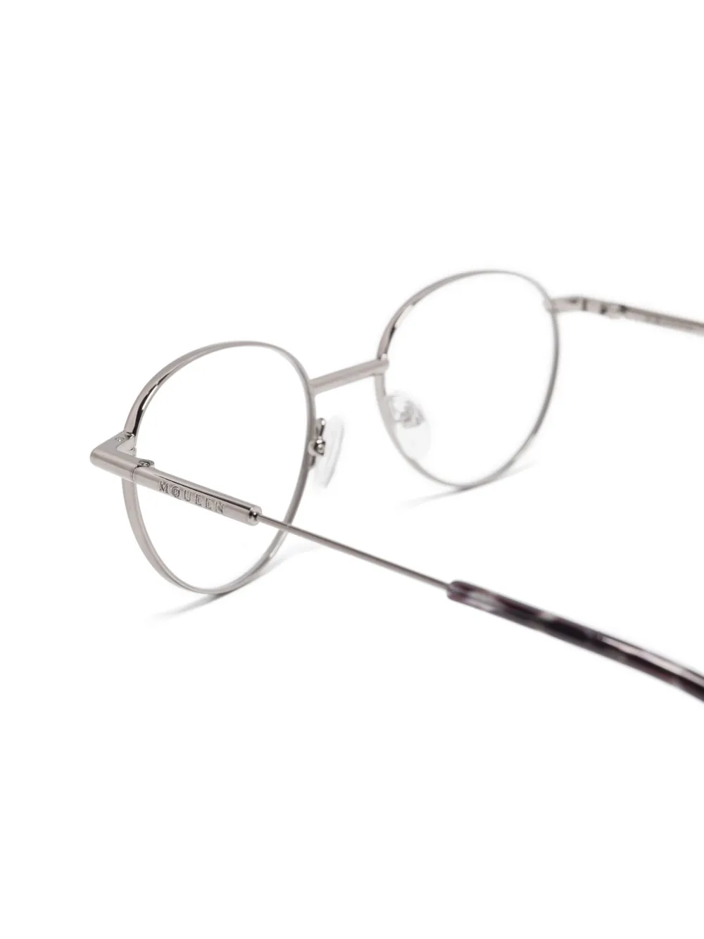 Alexander McQueen Eyewear Bril met rond montuur Zilver