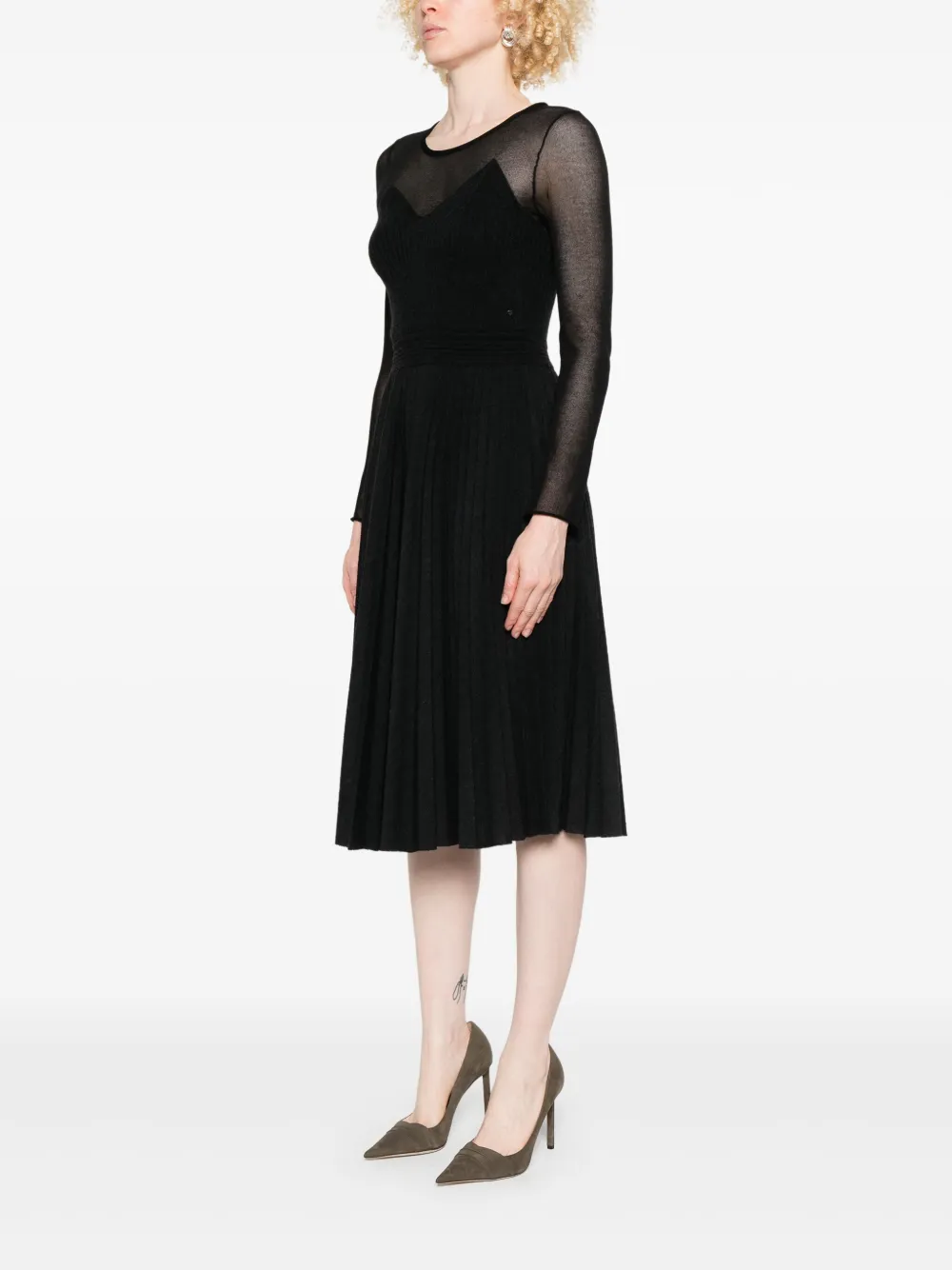 Shop Marccain Pleated Midi Dress