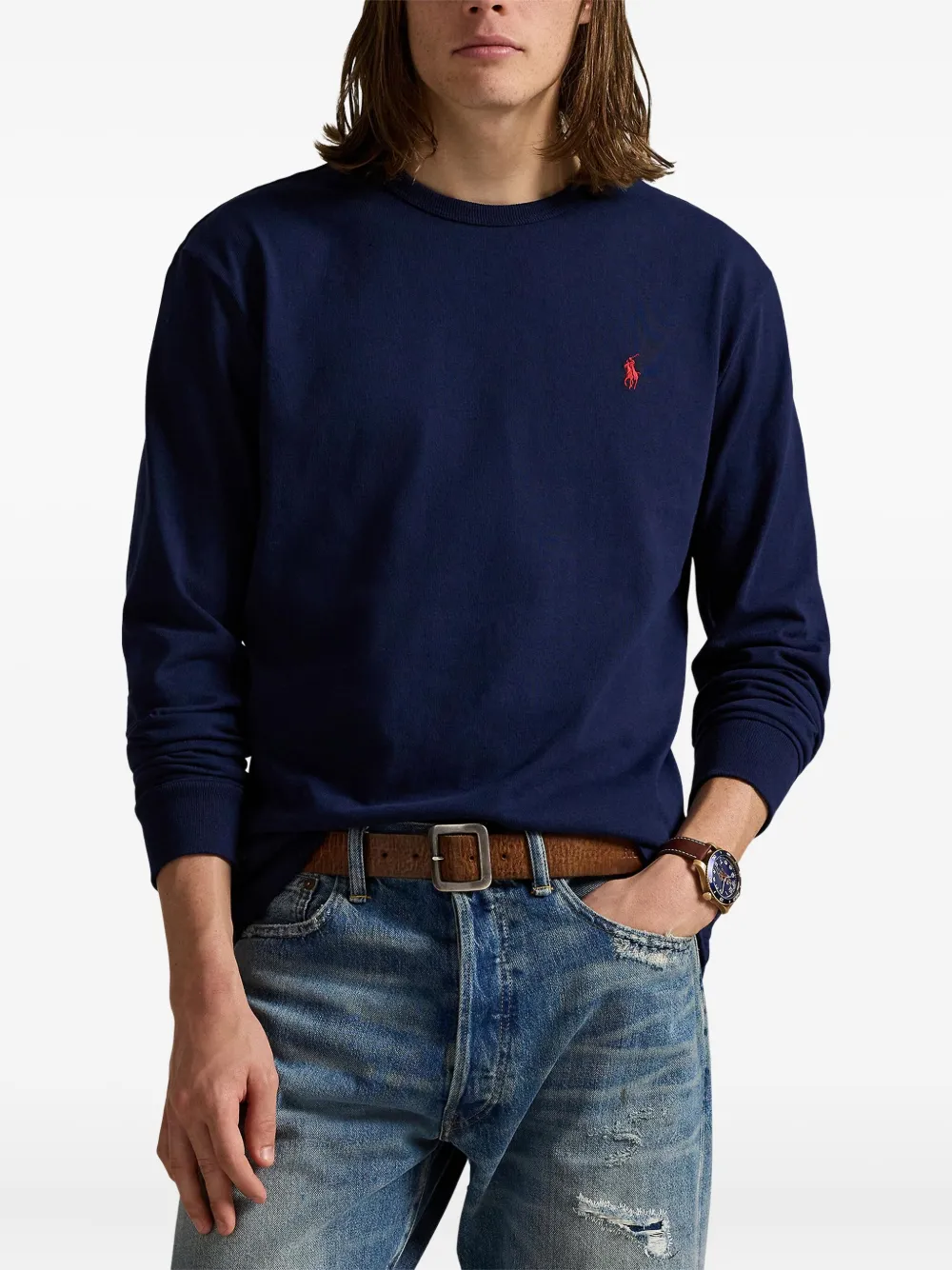 Polo Ralph Lauren Top met ronde hals en lange mouwen Blauw