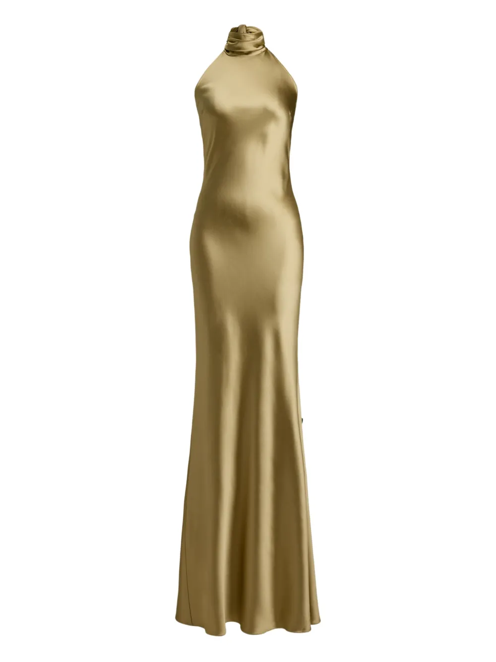 satin halterneck gown