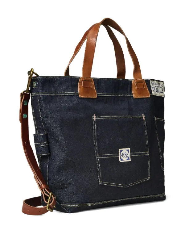 RRL デニムトートバッグ RRL Leather Trim Denim Tote [Indigo]