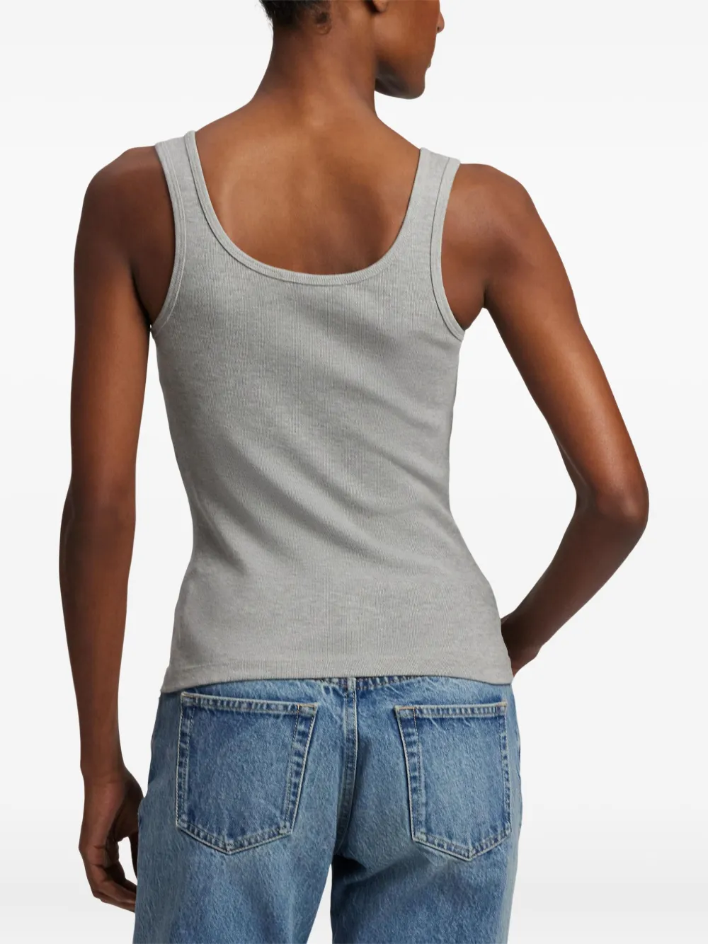 Ralph Lauren Collection Geribbelde tanktop Grijs