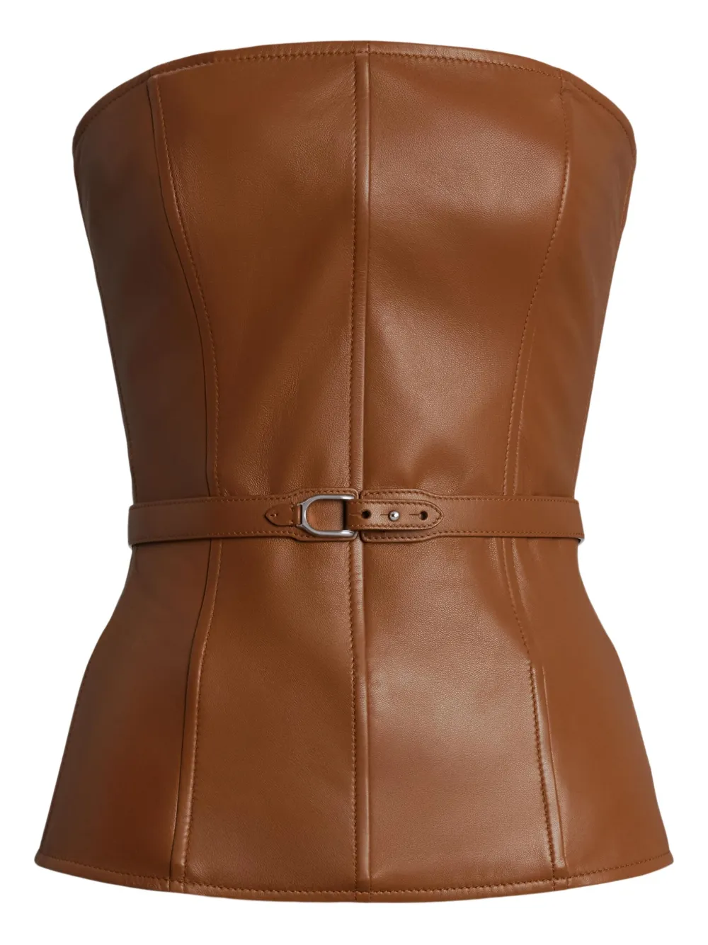 buckle-detail strapless top
