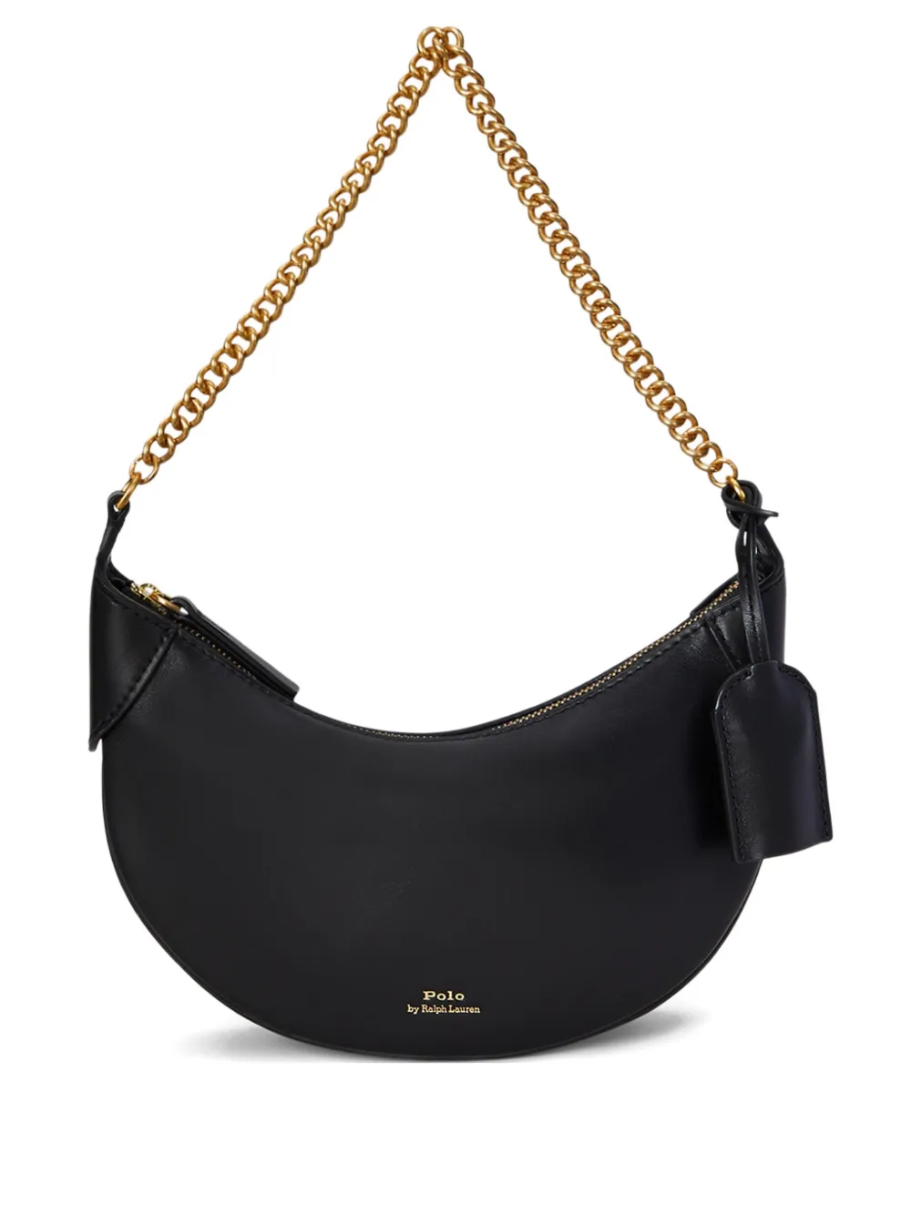 Polo Ralph Lauren Kleine leren crossbodytas met logoprint Zwart