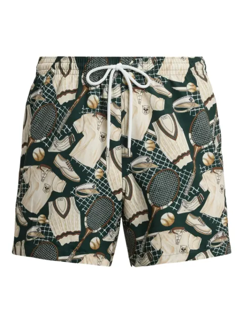 Ralph Lauren Purple Label tennis-print drawstring swim shorts