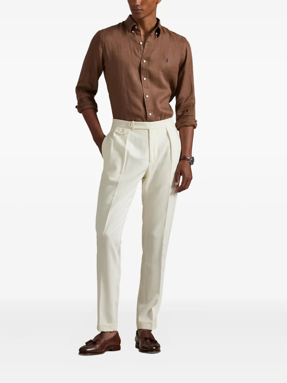 Polo Ralph Lauren Button-down linnen overhemd Bruin