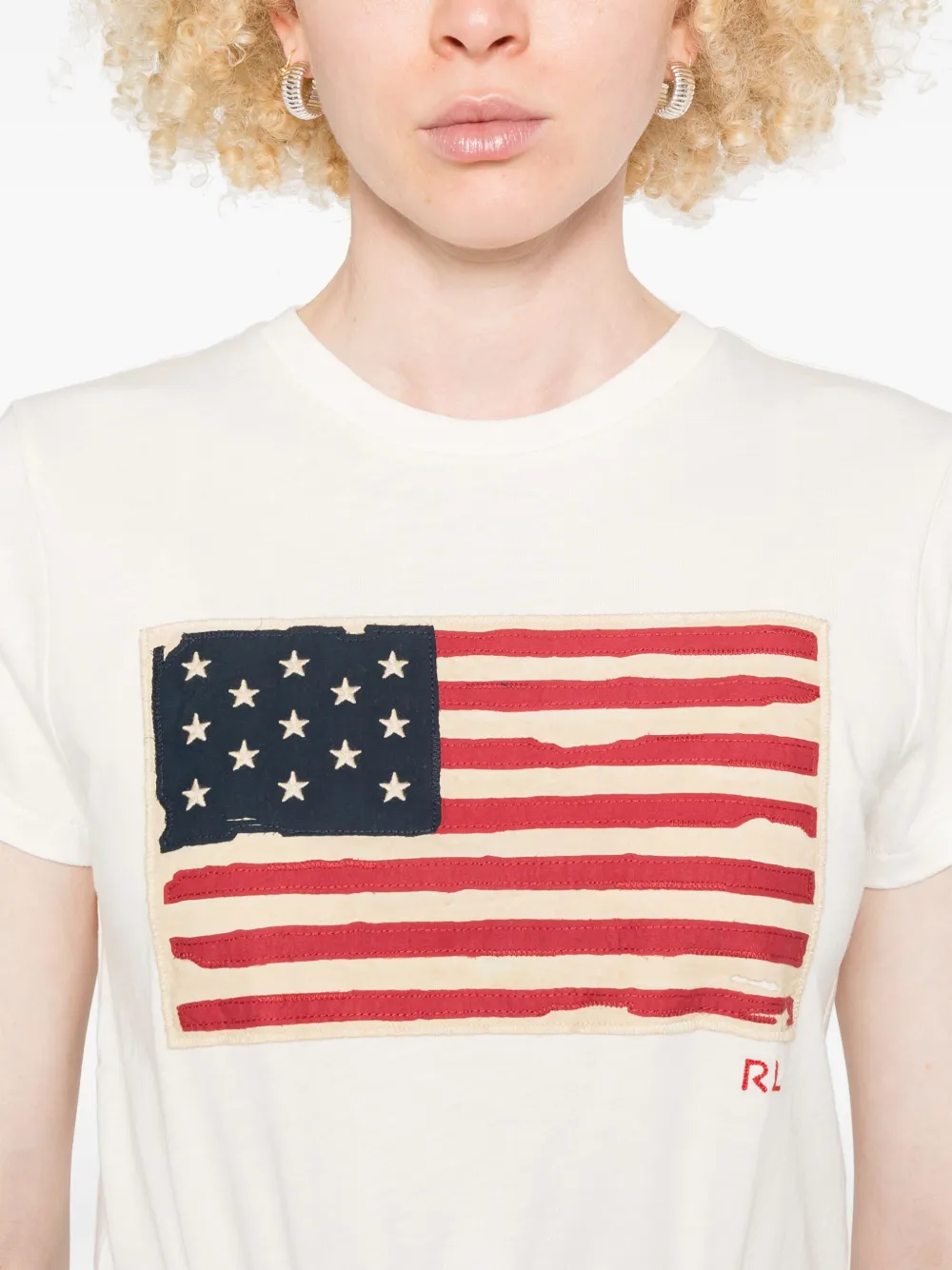 Polo Ralph Lauren T-shirt met vlagapplicatie Wit