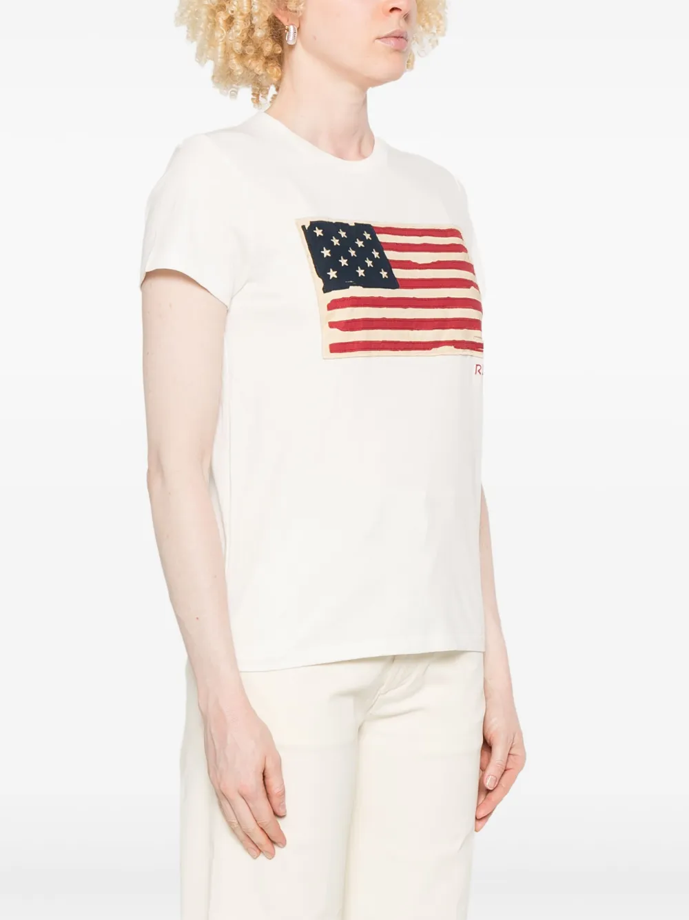 Polo Ralph Lauren T-shirt met vlagapplicatie Wit